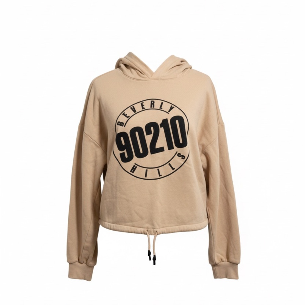 Beverly Hills 90210 Size Small Cropped Tie Waist Cotton Polyester Hoodie